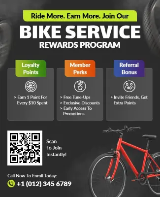 Bike Service Rewards Program Flyer Template