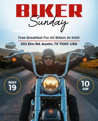 Biker Sunday Event Gathering Flyer Template