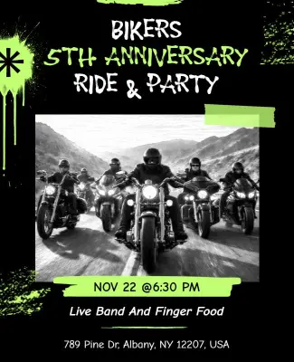 Bikers Anniversary Ride and Party Poster Template
