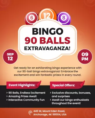 Bingo 90 Balls Extravaganza Event Flyer Template