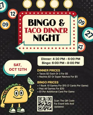 Bingo and Taco Dinner Night Event Flyer Template