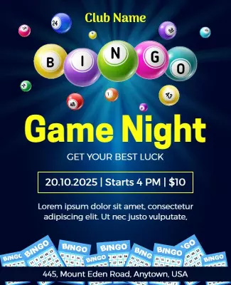Bingo Game Night Flyer Template
