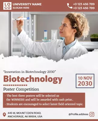 Biotechnology Innovation Science Competition Event Flyer Template