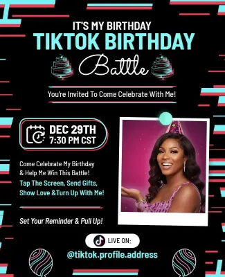 Birthday Celebration Tiktok Battle Flyer Template
