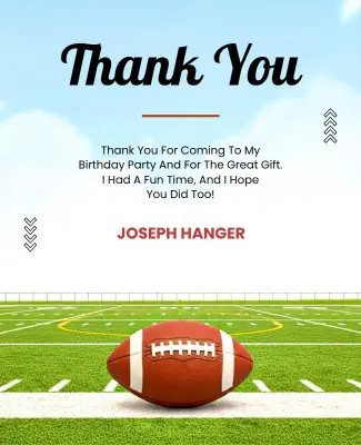Birthday Party Football Thank You Flyer Template