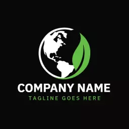Black and Green Earth Design Promoting Environmental Awareness Logo Template