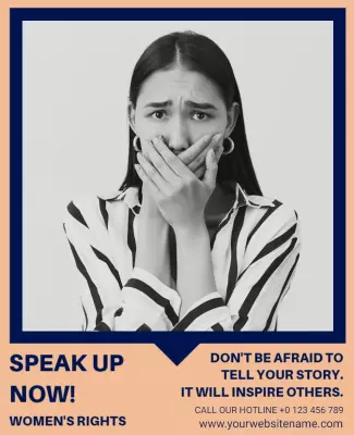 Black and White Feminist Awareness Campaign Poster Template