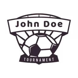 Black and White Soccer Tournament Logo Featuring a Stylish Ball Logo Template