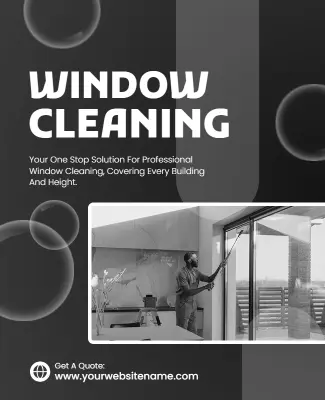 Black and White Window Cleaning Service Flyer Template