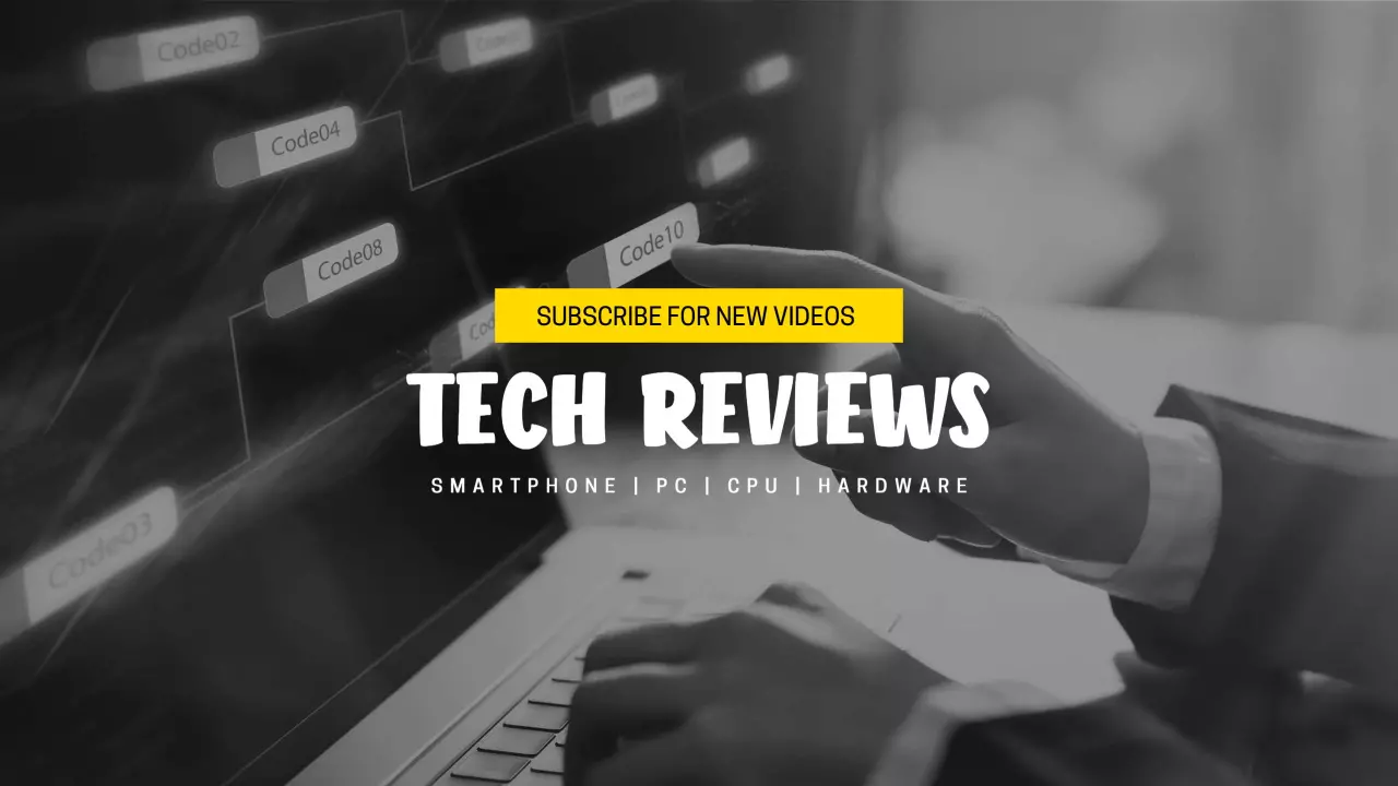 Black and Yellow Tech Reviews for Smartphones and Hardware YouTube Banner Template