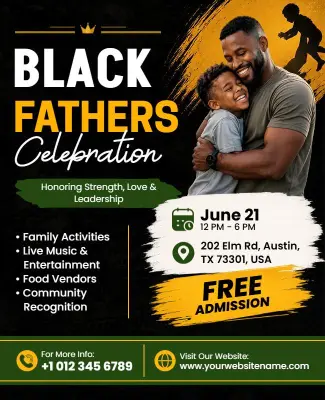 Black Fathers Celebration Event Flyer Template
