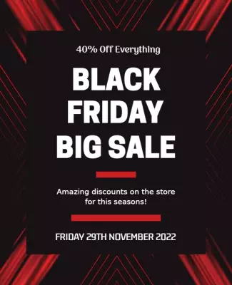 Bold Black and Red Black Friday Big Sale Flyer Template
