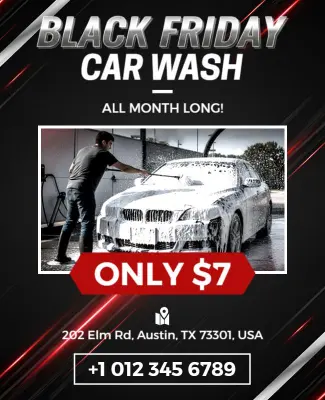 Black Friday Car Wash Discount Flyer Template