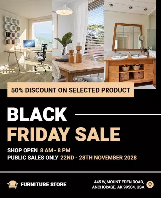 Black Friday Furniture Sale Flyer Template