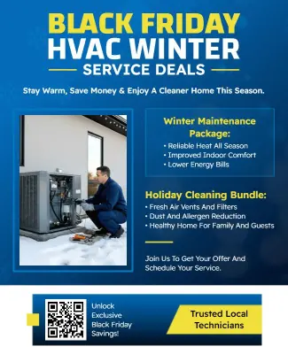 Black Friday HVAC Winter Service Deals Flyer Template