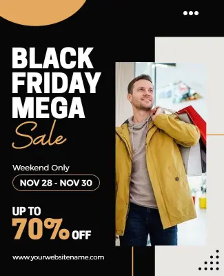 Black Friday Mega Sale Promotional Flyer Template