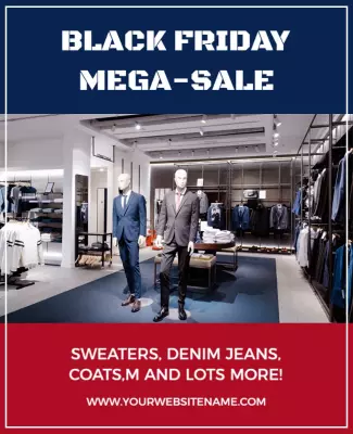Black Friday Mega Sale Shopping Event Flyer Template