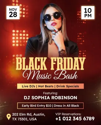 Black Friday Music Bash Event Flyer Template