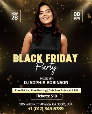Black Friday Party Celebration Flyer Template