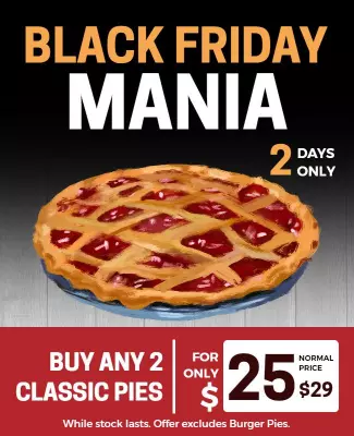 Black Friday Pie Sale Promotion Flyer Template