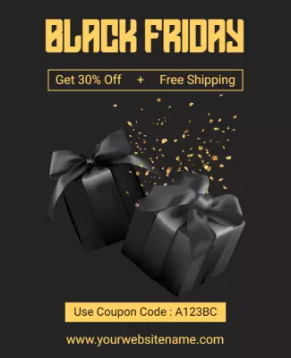 Bold Black Friday Sale with Golden Accents Flyer Template
