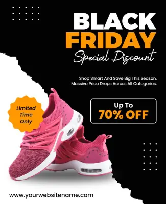 Black Friday Shoe Sale Special Discount Flyer Template