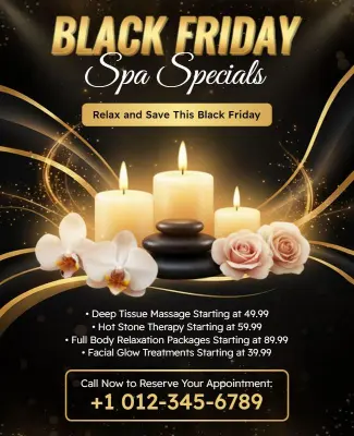 Black Friday Spa Discounts Flyer Template