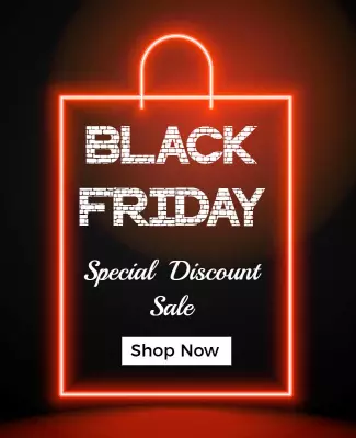 Neon Brick Black Friday Discount Sale Flyer Template