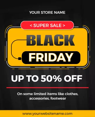 Bold Black Friday Super Sale Discount Flyer Template