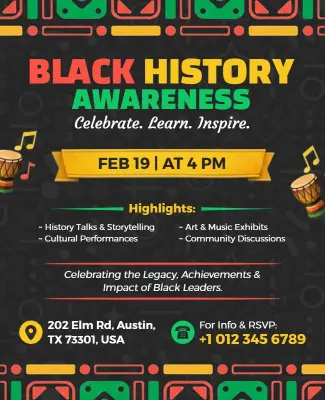 Black History Awareness Event Flyer Template