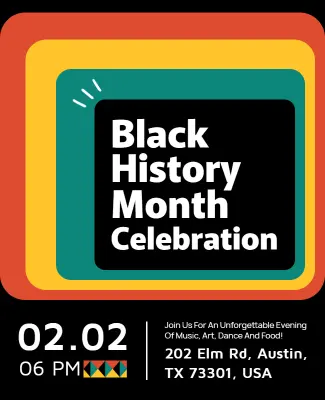 Retro Colorful Design for Black History Month Event Flyer Template