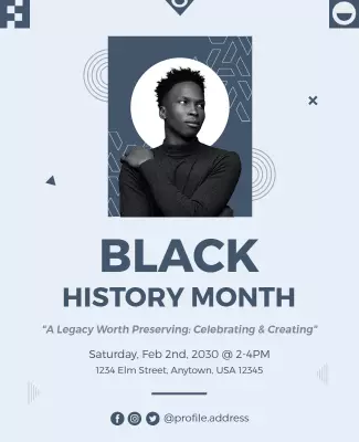 Modern Graphic Black History Month Celebration Flyer Template