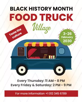 Black History Month Food Truck Event Flyer Template