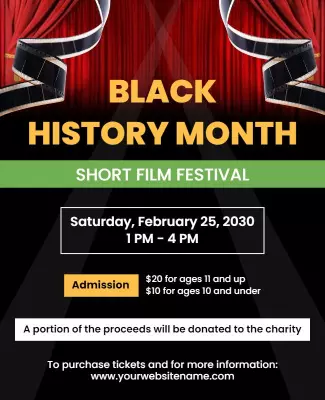 Black History Month Short Film Festival Flyer Template