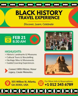 Black History Travel Experience Event Flyer Template