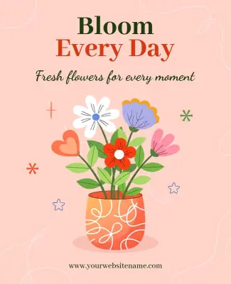 Bloom Every Day Florist Poster Template