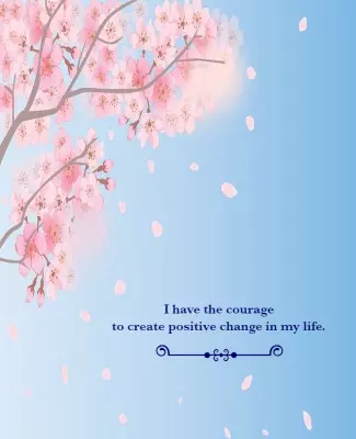 Blossoming Cherry Blossom Inspirational Quote Poster Template
