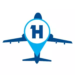 Blue Airplane Design Featuring Informational Alphabet Logo Template