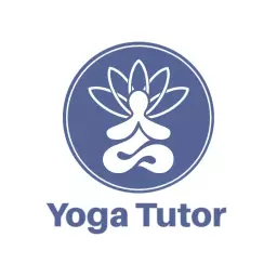 Blue and White Design Promoting Your School Yoga Tutor Logo Template