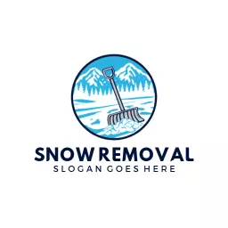 Blue and White Logo Showcasing Efficient Snow Removal Services Logo Template