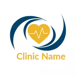 Blue and Yellow Heartbeat Design Representing Healthcare Logo Template