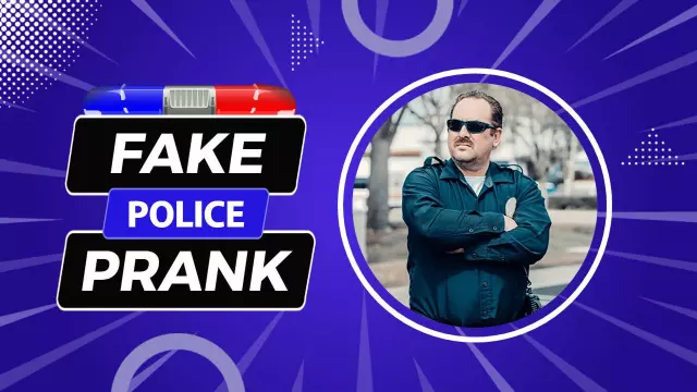 Blue Background Fake Police Prank YouTube Thumbnail Template