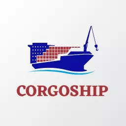 Blue Cargo Ship Illustrating Dynamic Shipping Business Logo Template