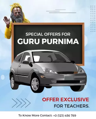Blue Festive Guru Purnima Exclusive Offers Poster Template