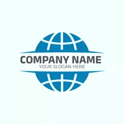 Blue Global Network Design Representing Connectivity Logo Template