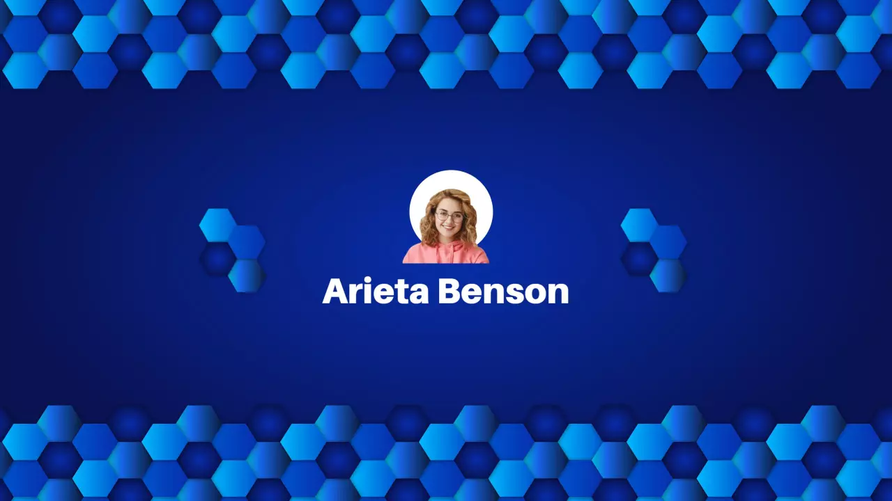 Blue Hexagonal Patterns with Personal Branding YouTube Banner Template