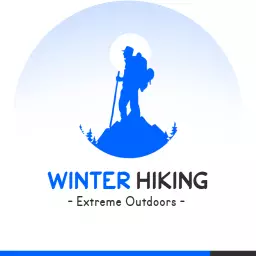 Blue Mountain Landscape Design for Winter Hiking Logo Template