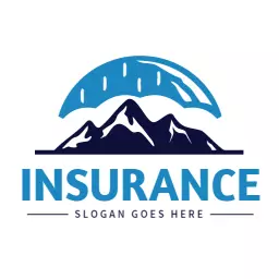 Blue Mountain Landscape Representing Reliable Insurance Logo Template