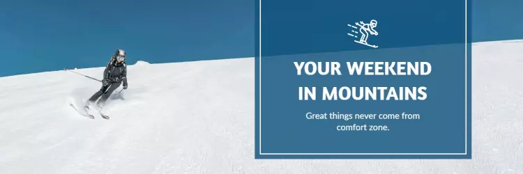 Blue Mountain Ski Adventure for Your Weekend Twitter Banner Template