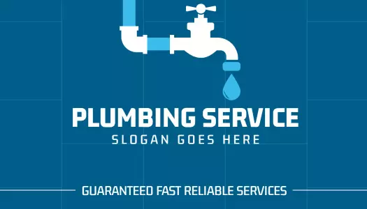 Blue Plumbing Service Professional Business Card Template
